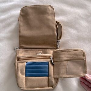 Travelon Tan Suede Crossbody Bag